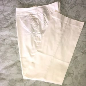 NWOT White Tab-Button Trousers, size 10